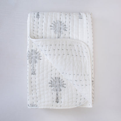 Palm Tree Print Cotton Baby Swaddle Blankets
