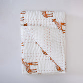 Brown Giraffe Print Cotton Baby Swaddle Blankets