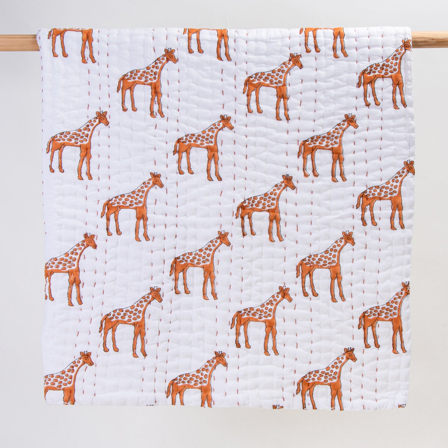 Brown Giraffe Print Cotton Baby Swaddle Blankets