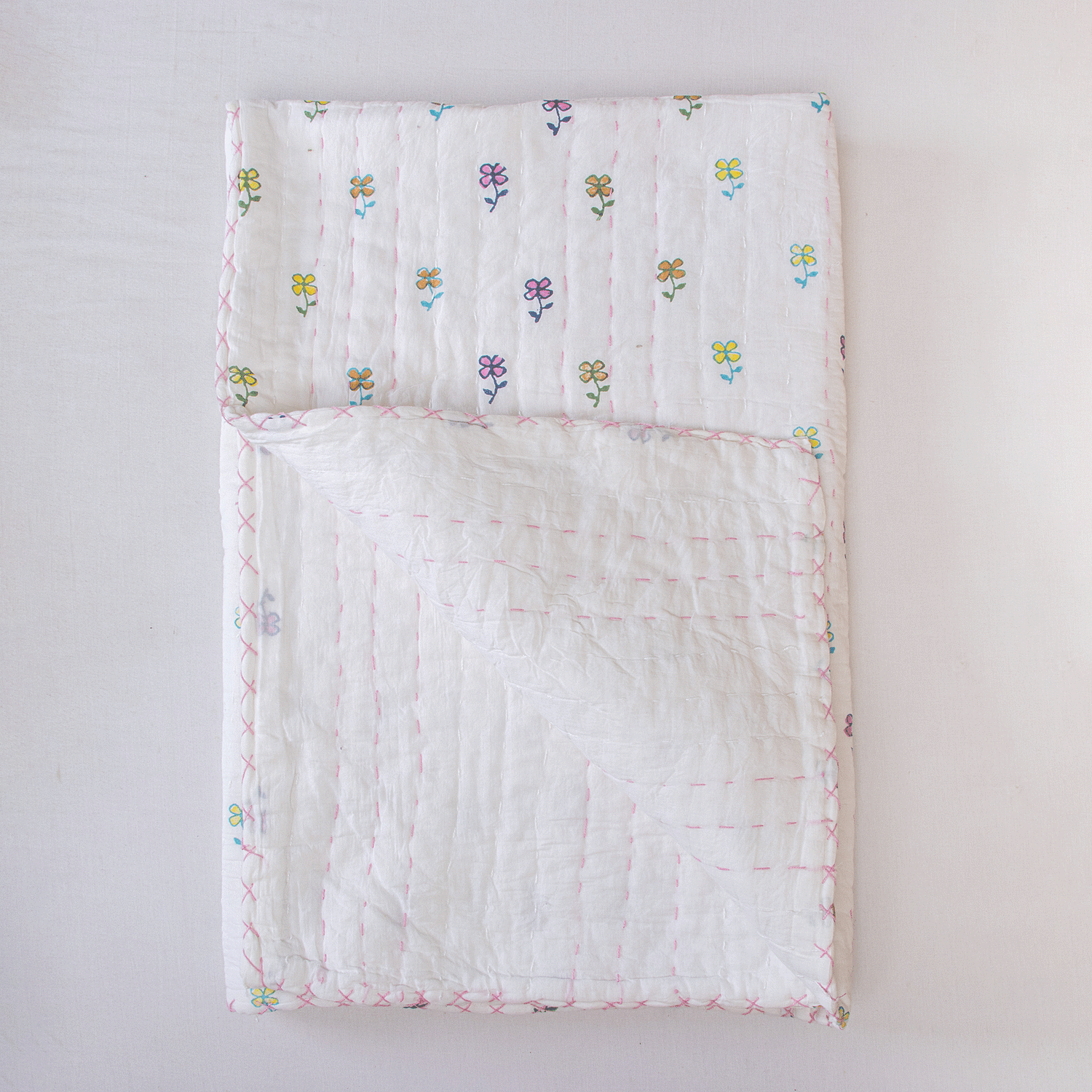 Floral Print Cotton Baby Blanket Set for Winter