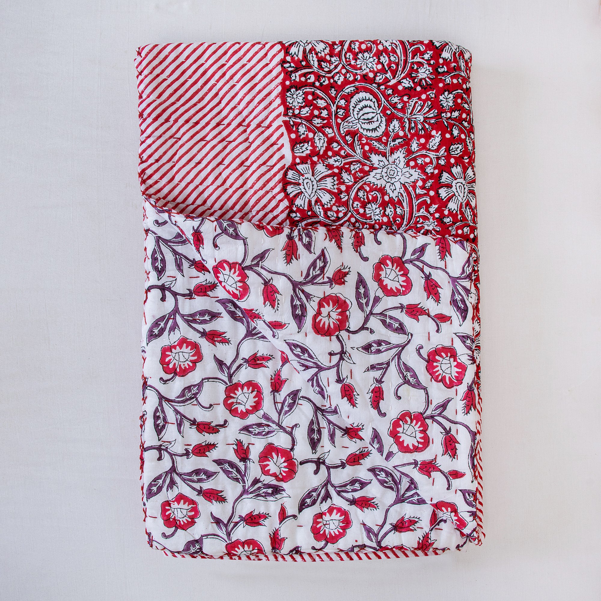 Newborn Blanket Red Floral Printed