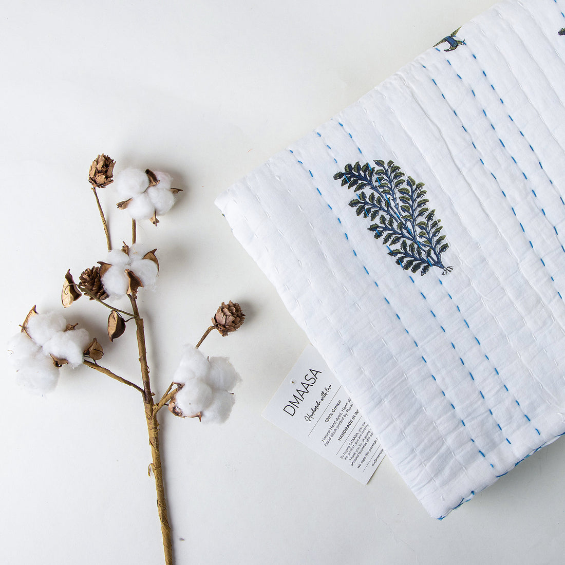 Sky Blue Flower Plant Print Baby Blanket Best Prices