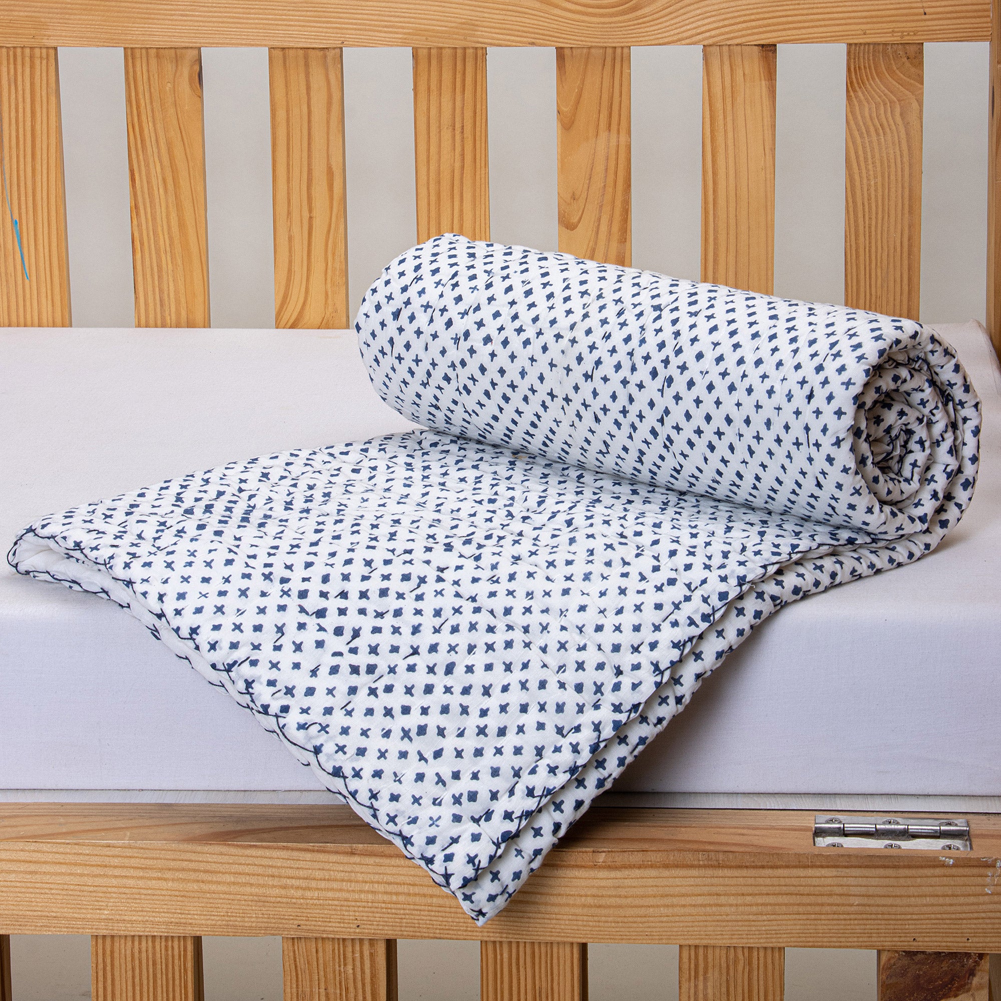 Blue Star Print Cotton Baby Blankets and Quilts