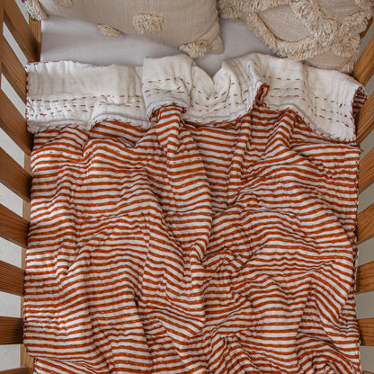 Brown Stripes Newborn Baby Blankets Online India