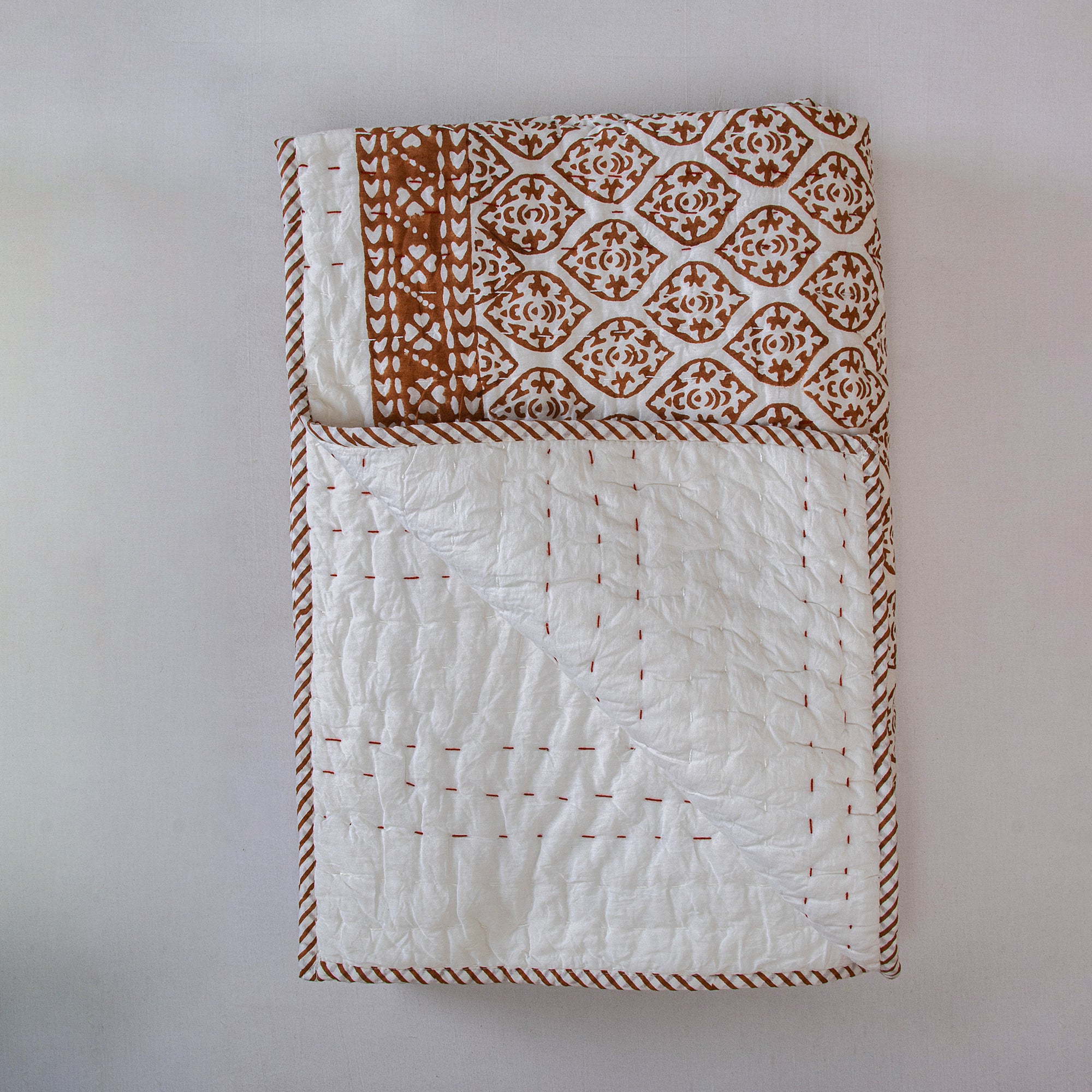 Brown Paisley Design Soft Cotton Kids Quilts