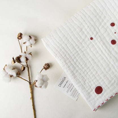 Maroon Dots Print Soft Baby Blankets and Quilts