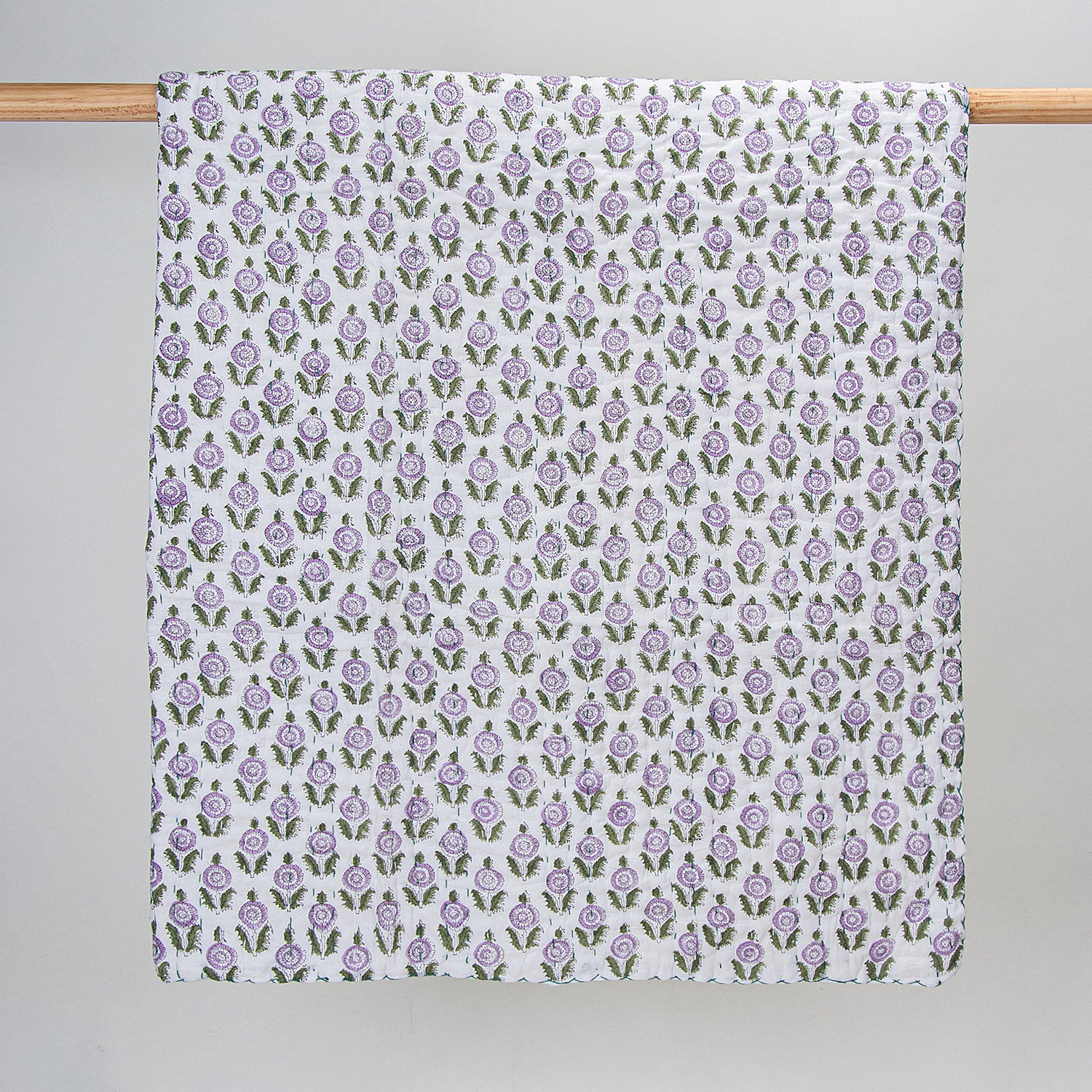Purple Floral Print Soft Modern Baby Blankets