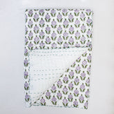 Purple Floral Print Soft Modern Baby Blankets