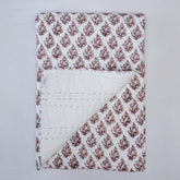 Maroon Floral Print Soft Cotton Kantha Baby Blankets