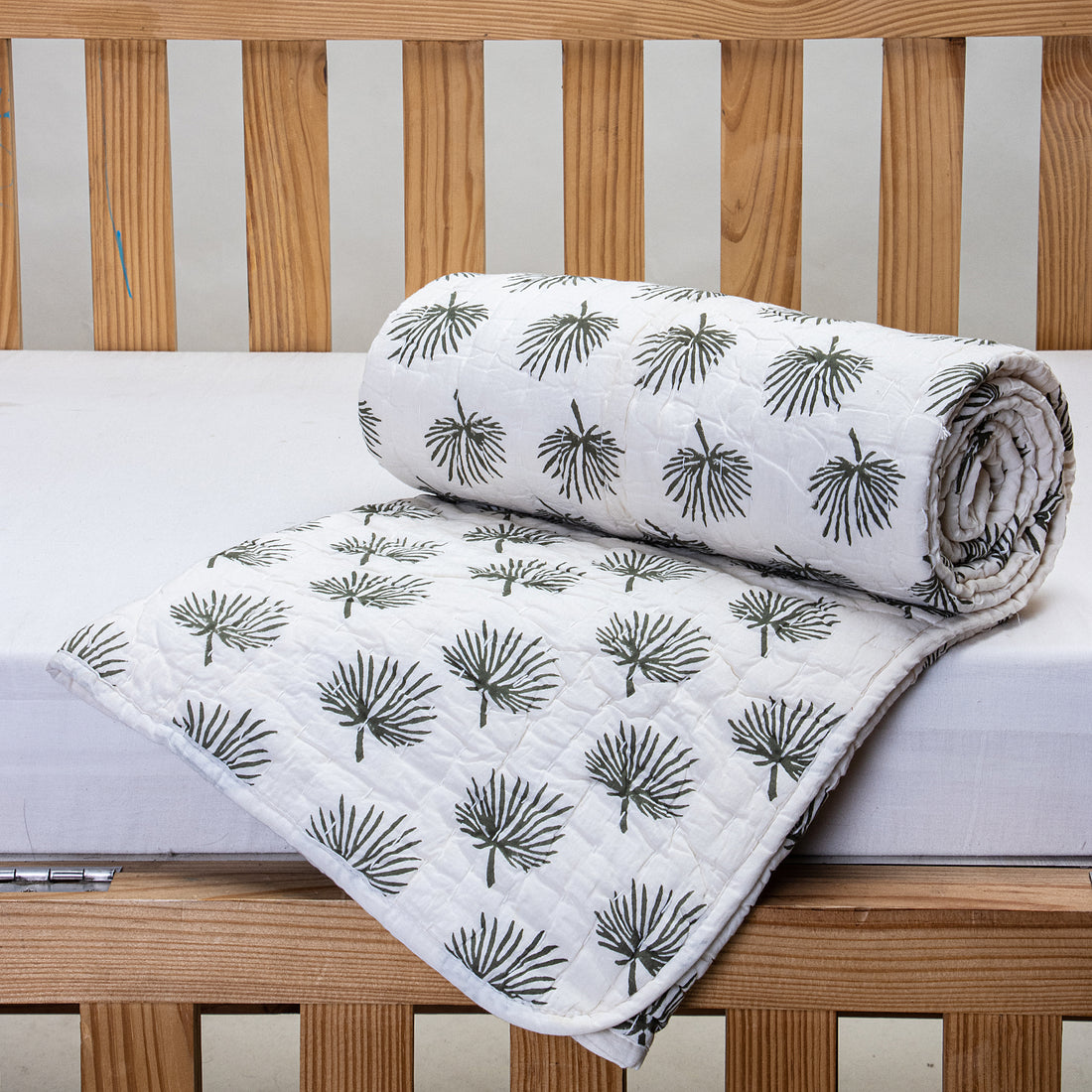 Green Tree Print Pure Cotton Baby Blankets for Winter