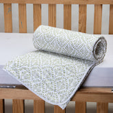 Green Muslin Pure Cotton Baby Comforter Blanket