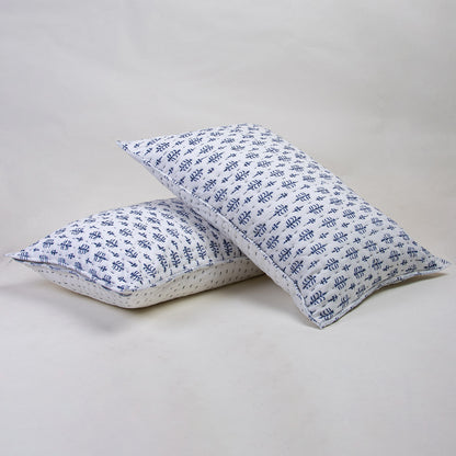 Blue Pure Cotton Kantha Quilted Cushion Cover