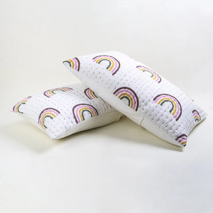 Kantha Rainbow Print Cotton Pillow Covers