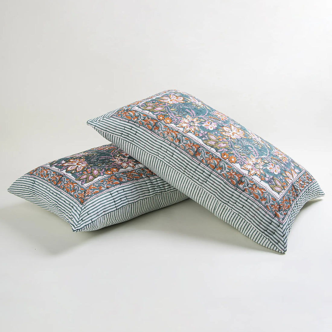 Flower Print Cotton Pillow Covers