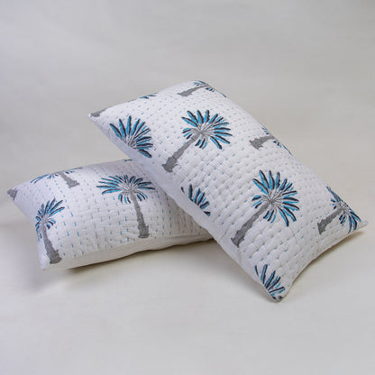 Hand Block Printed Cotton Kantha Quilted Cushion Cover