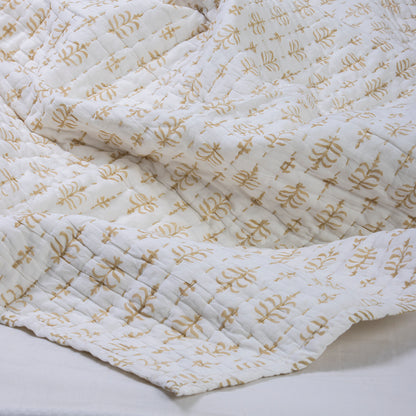 Yellow Floral Soft Cotton Quilts