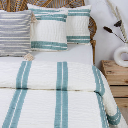 Block Stirpes Pattern Cotton Jaipuri AC Quilt Double Bed