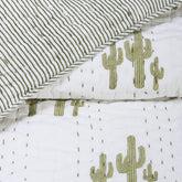 Green Cactus Printed Original Jaipuri Razai Double Bed