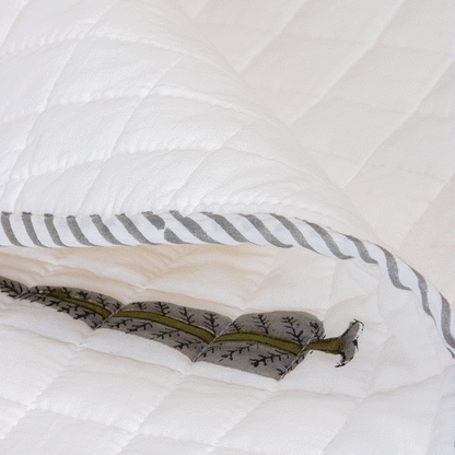 Grey Leaf Printed Cotton Custom Baby Blankets