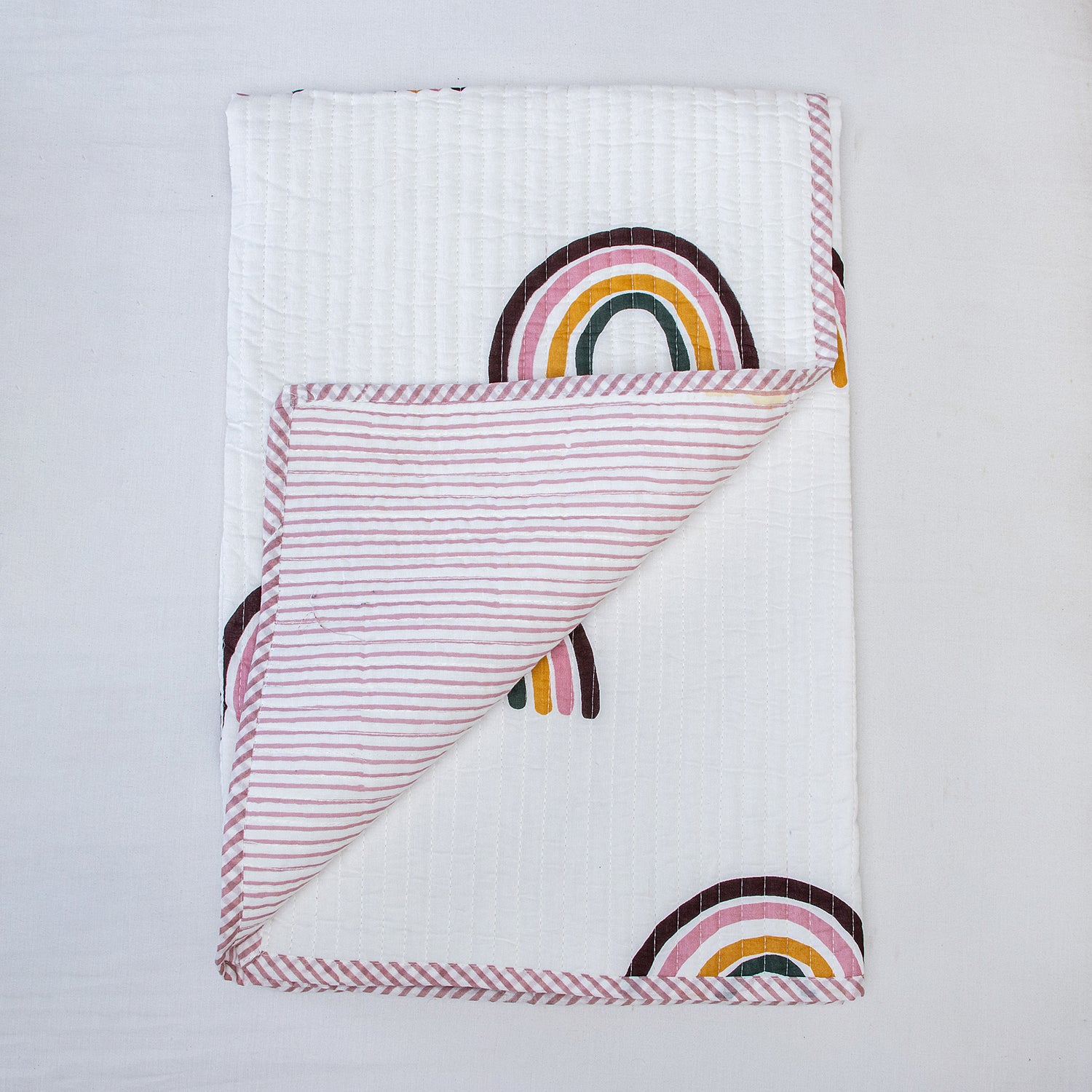 Multicolor Rainbow Muslin Cotton Receiving Blankets