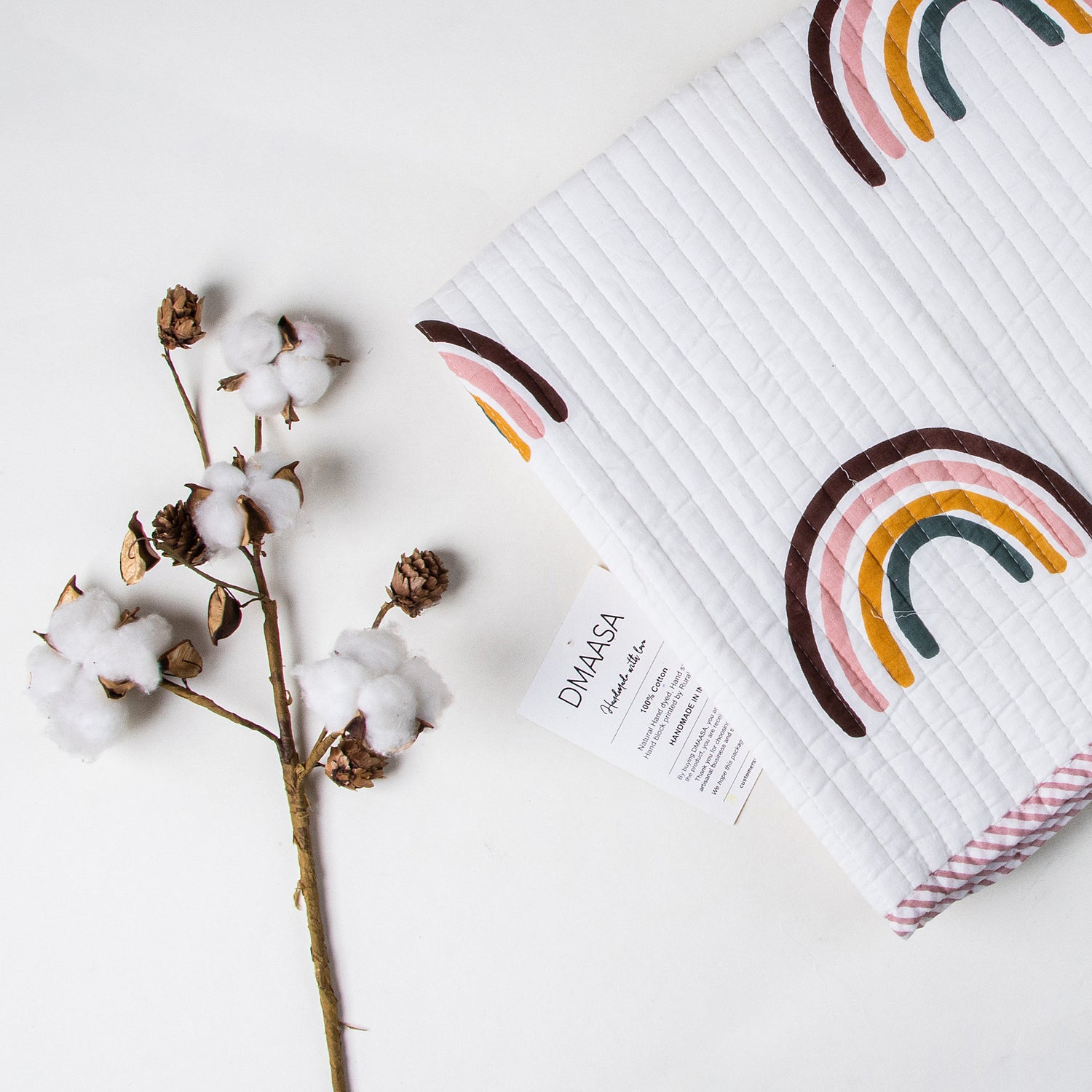 Multicolor Rainbow Muslin Cotton Receiving Blankets