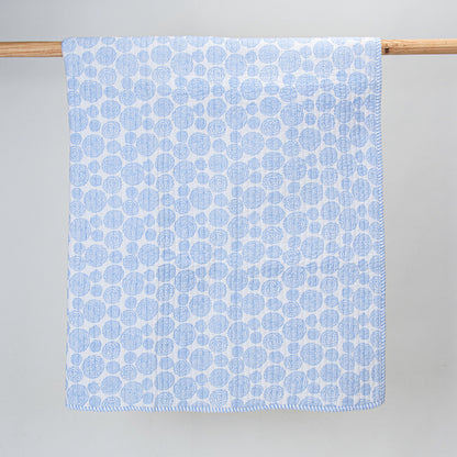 Sky Blue Soft Mulmul Cotton Baby Blankets and Quilt