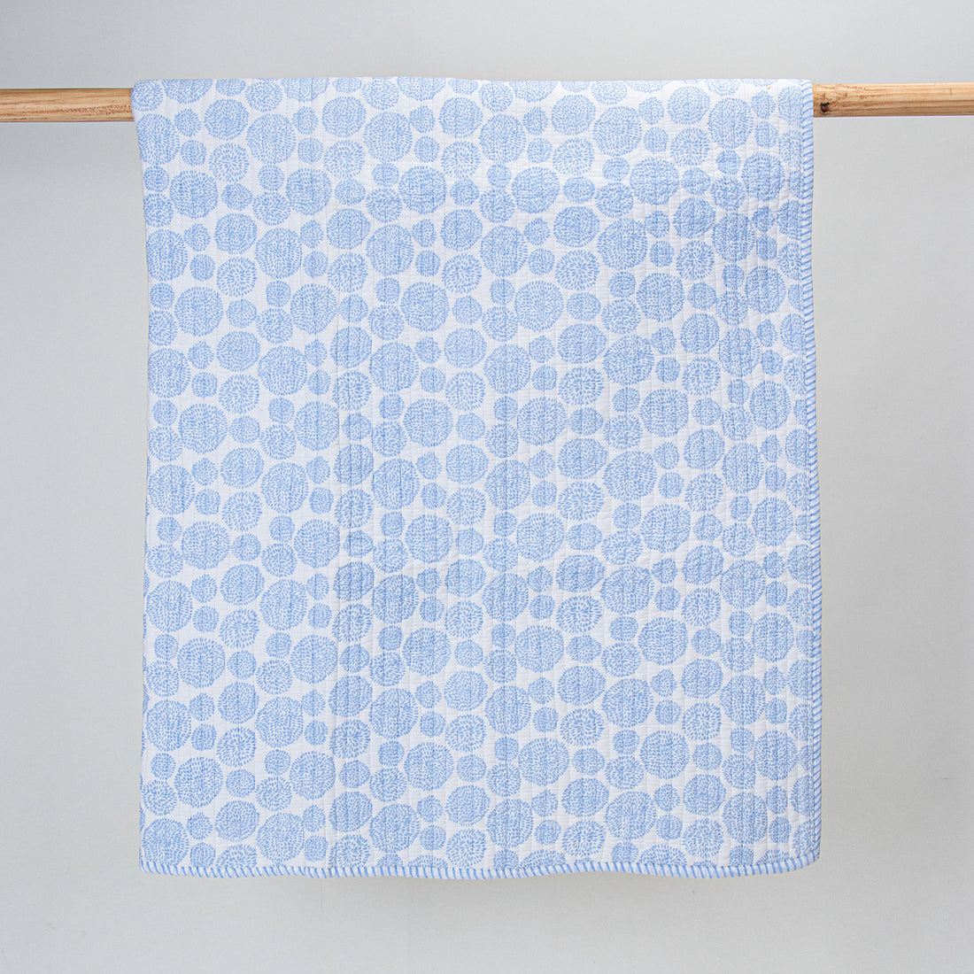 Sky Blue Soft Mulmul Cotton Baby Blankets and Quilt