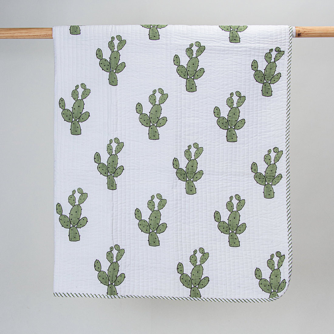 Cactus Design Green Soft Modern Baby Blankets