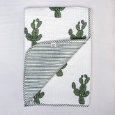 Cactus Design Green Soft Modern Baby Blankets