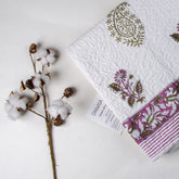 Purple Floral Print Personalized Baby Blankets