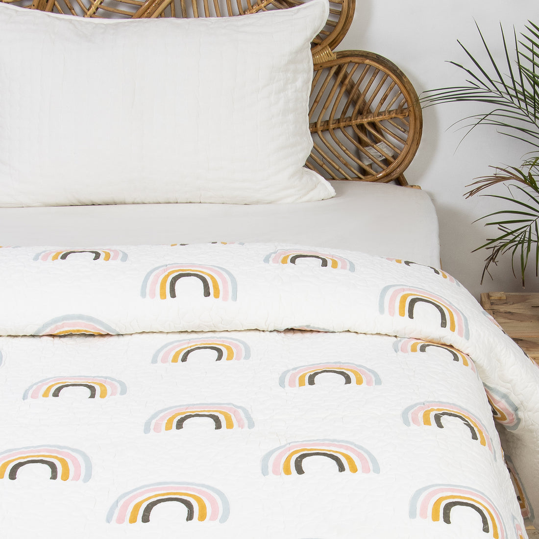 Pure Cotton Rajai Blanket Yellow Sunrise Printed