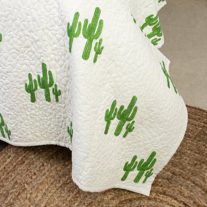 Green Cactus Big Printed Cotton Jaipuri Blanket