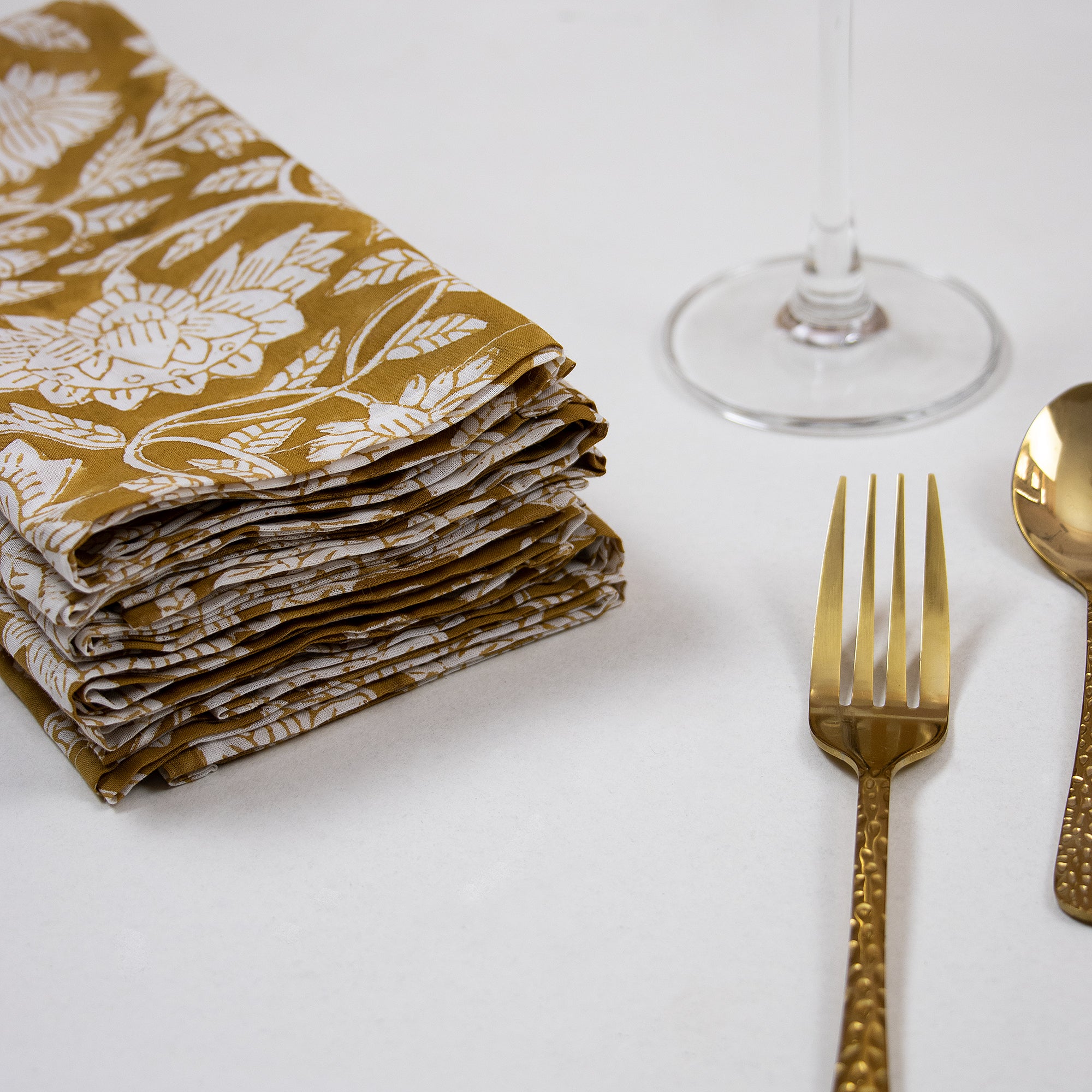 Flower Printed Soft Cotton Cloth Table Napkins Reusable