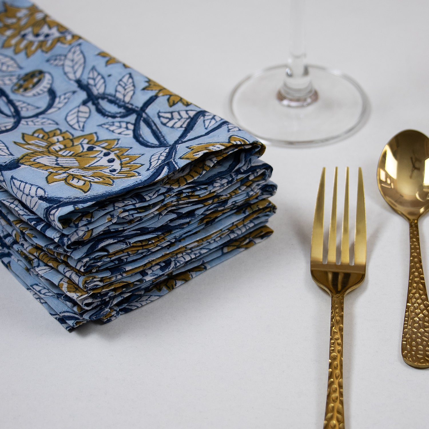 Natural Block Soft Cotton Printed Napkins