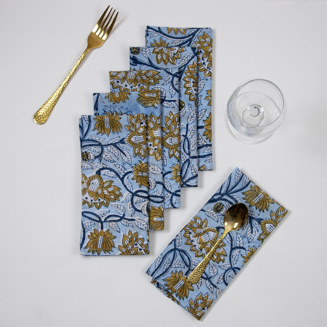 Natural Block Soft Cotton Printed Napkins