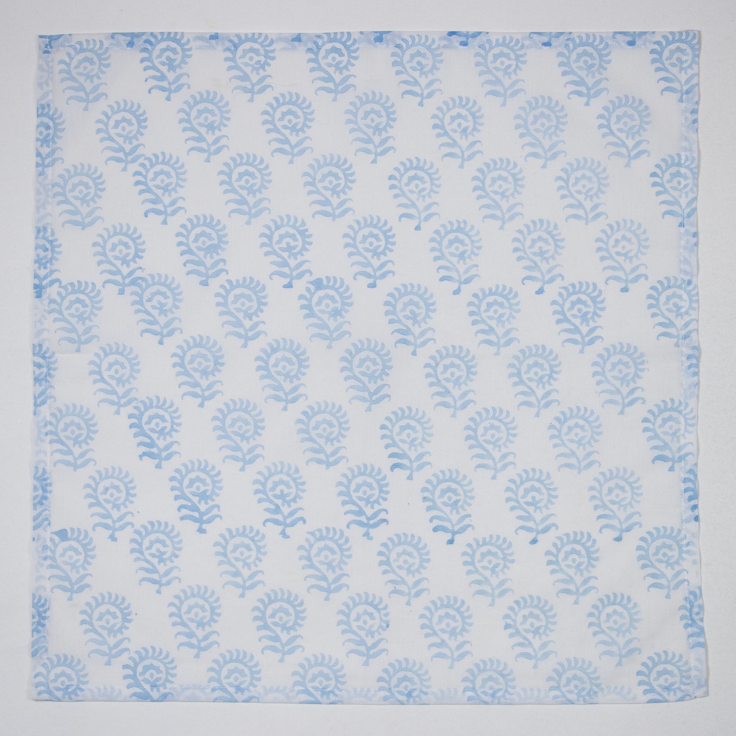 Sky Blue Flower Print Cloth Table Cotton Napkins Reusable