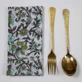 Handmade Flower Print Cotton Dinner Napkins