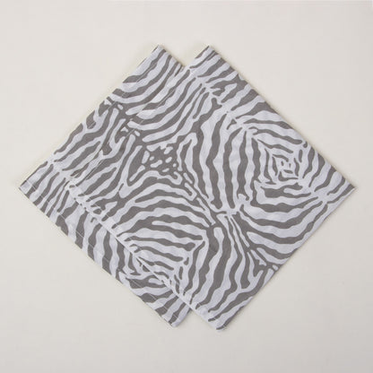 Gray Hand Block Reusable Pure Cotton Dining Table Napkin Cloth