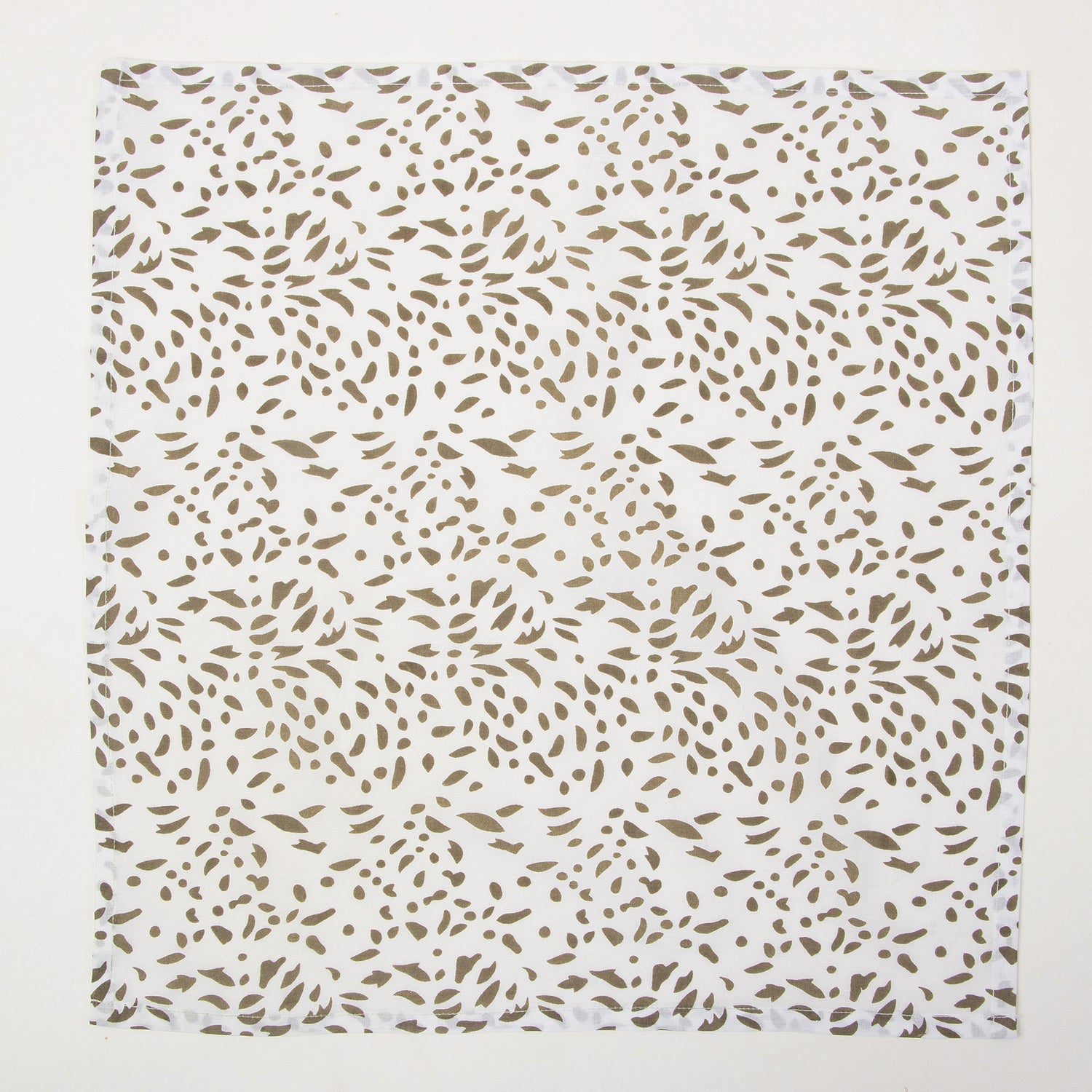 Green Leaf Hand Blocked Pure Cotton Printed Napkin Cloth