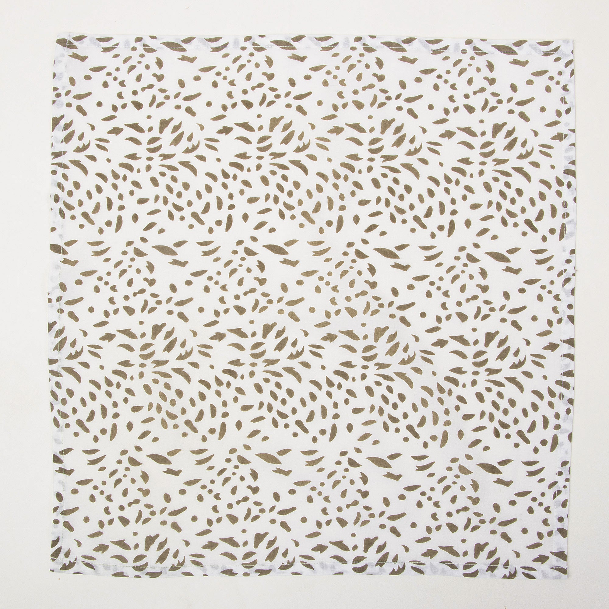 Green Leaf Hand Blocked Pure Cotton Printed Napkin Cloth