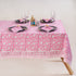 Pink Floral Print Cotton Table Cloth 6 Seater