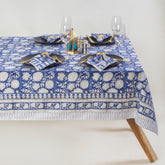 Blue Hand Block Printed Cotton Dining Table Cover