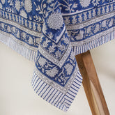 Blue Hand Block Printed Cotton Dining Table Cover