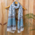 Sky Blue Floral Stylish Cotton Scarves for Women