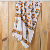 Stylish Stoles Mustard Palm Hand Block Print