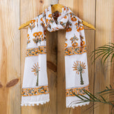 Stylish Stoles Mustard Palm Hand Block Print