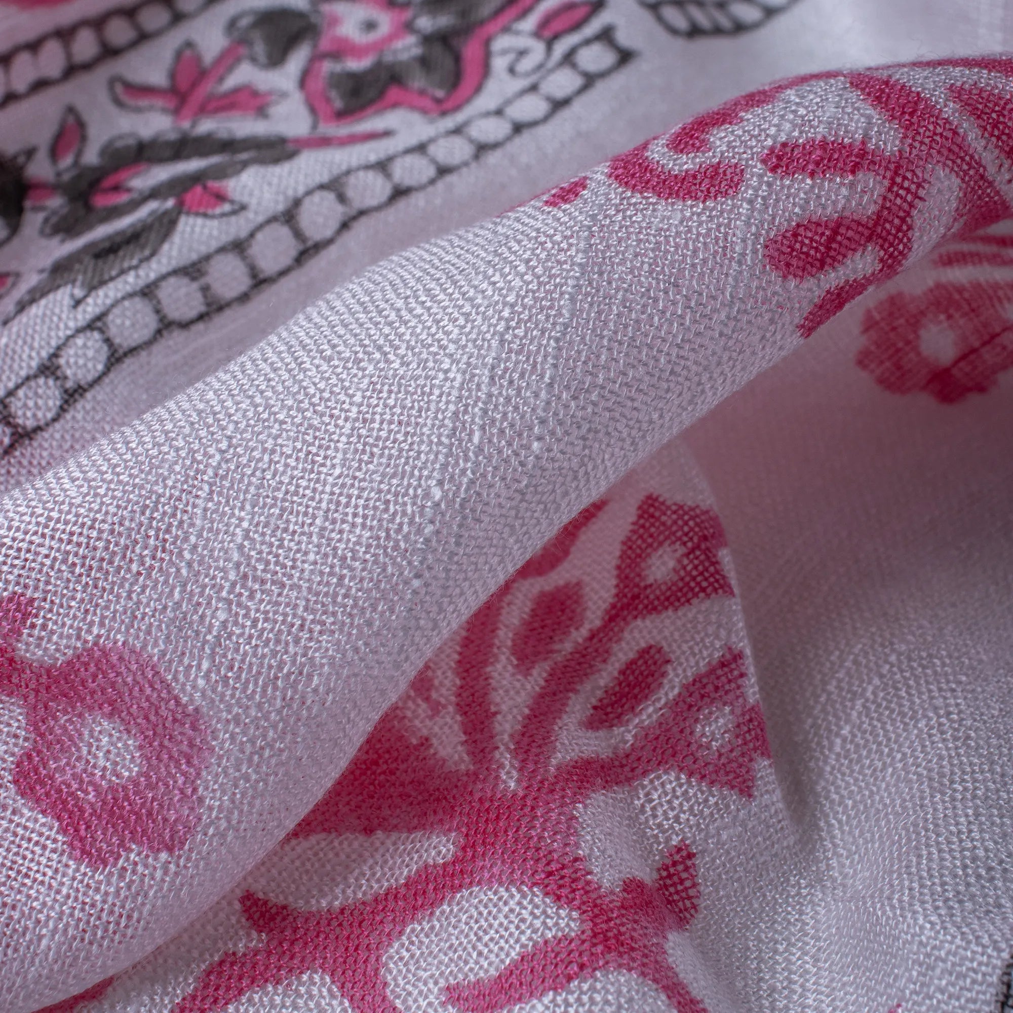 Pink Slate Block Printed Stole For Women