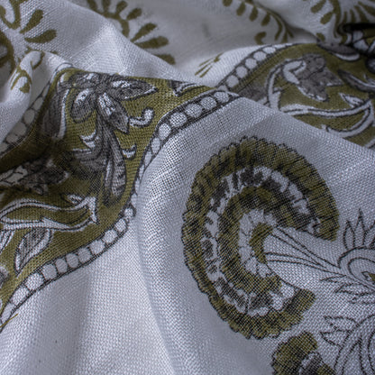 Indian Hand Block Printed Buti Soft Neck wrap Linen Stole