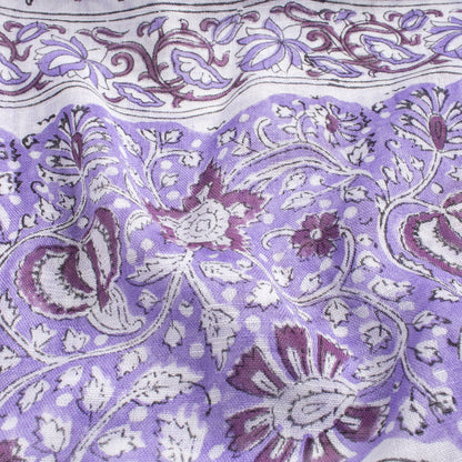 Purple Buti Hand Printed Linen Stole for Women