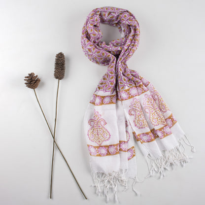 Premium Floral Printed Linen Stole For Women